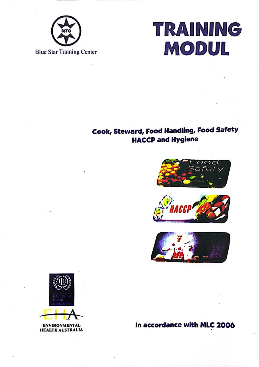 Training Modul: Cook, Steward, Food Handling, Food Safety, HACCP, and Hygiene